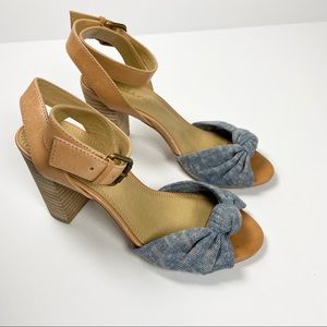 SPLENDID Bea Knotted Sandals Denim Leather Sz 5